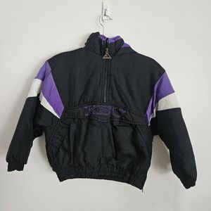 Kids Black and Purple KSU Puffer Jacket